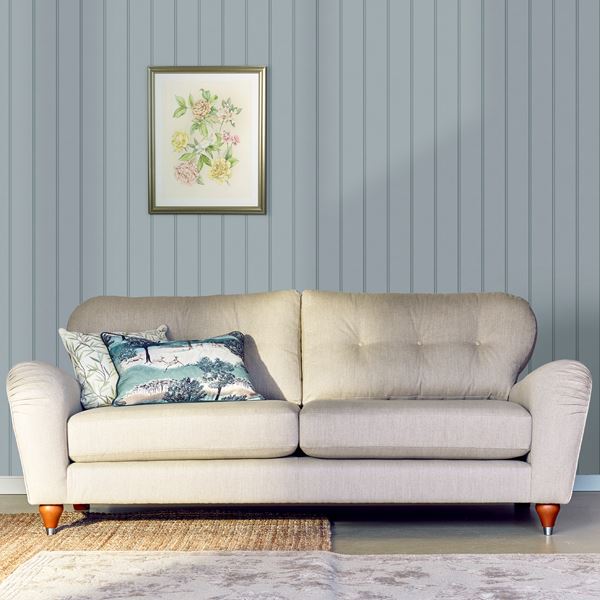 Chalford Wood Panelling Wallpaper - Seaspray Blue